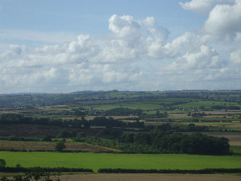 view of lower Wharfedale from Harewood