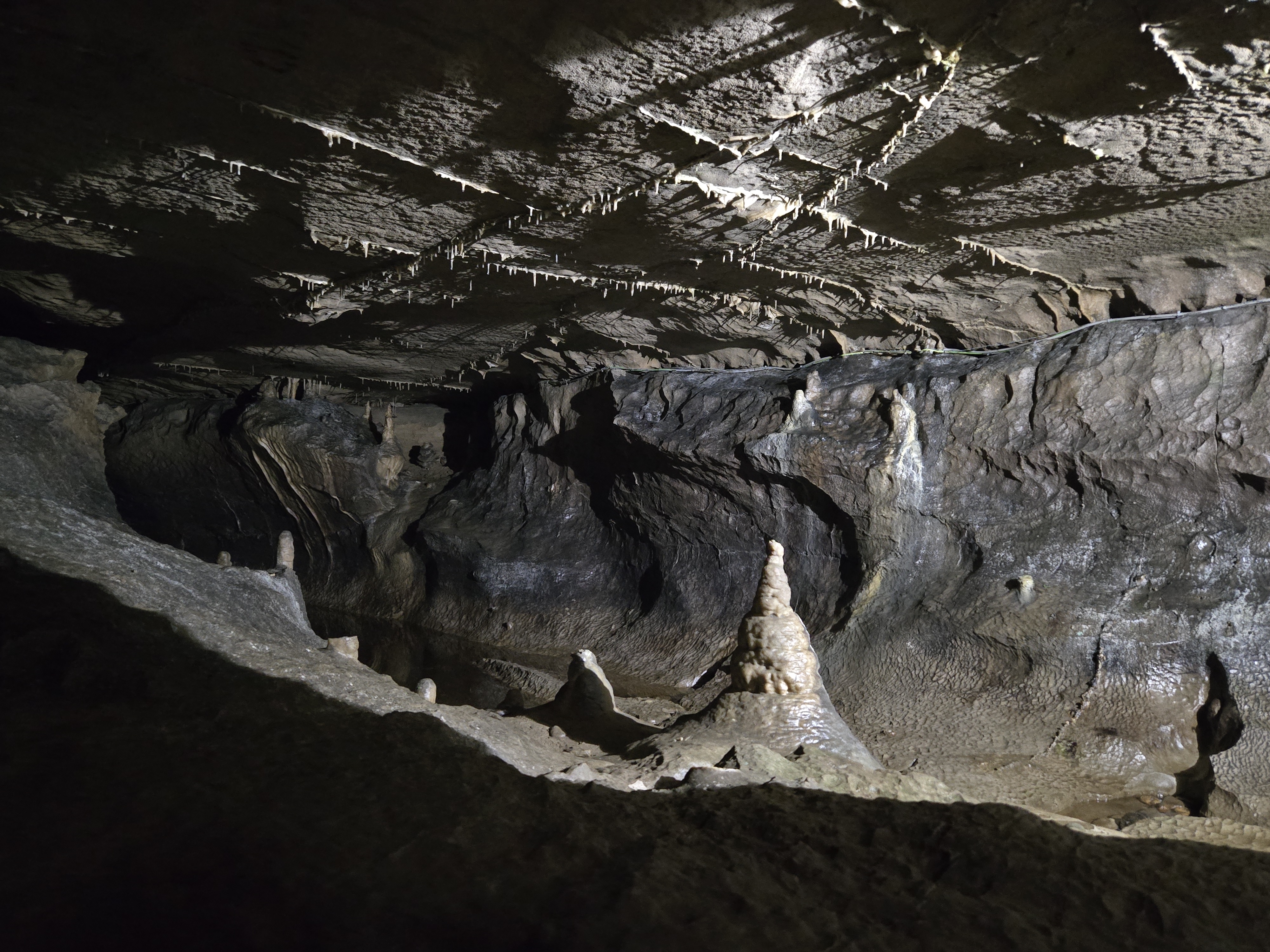 Stalactites and stalagmites in cave