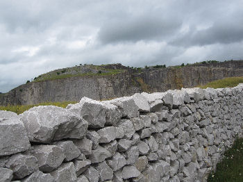 New drystone wall above Giggleswick Quarry