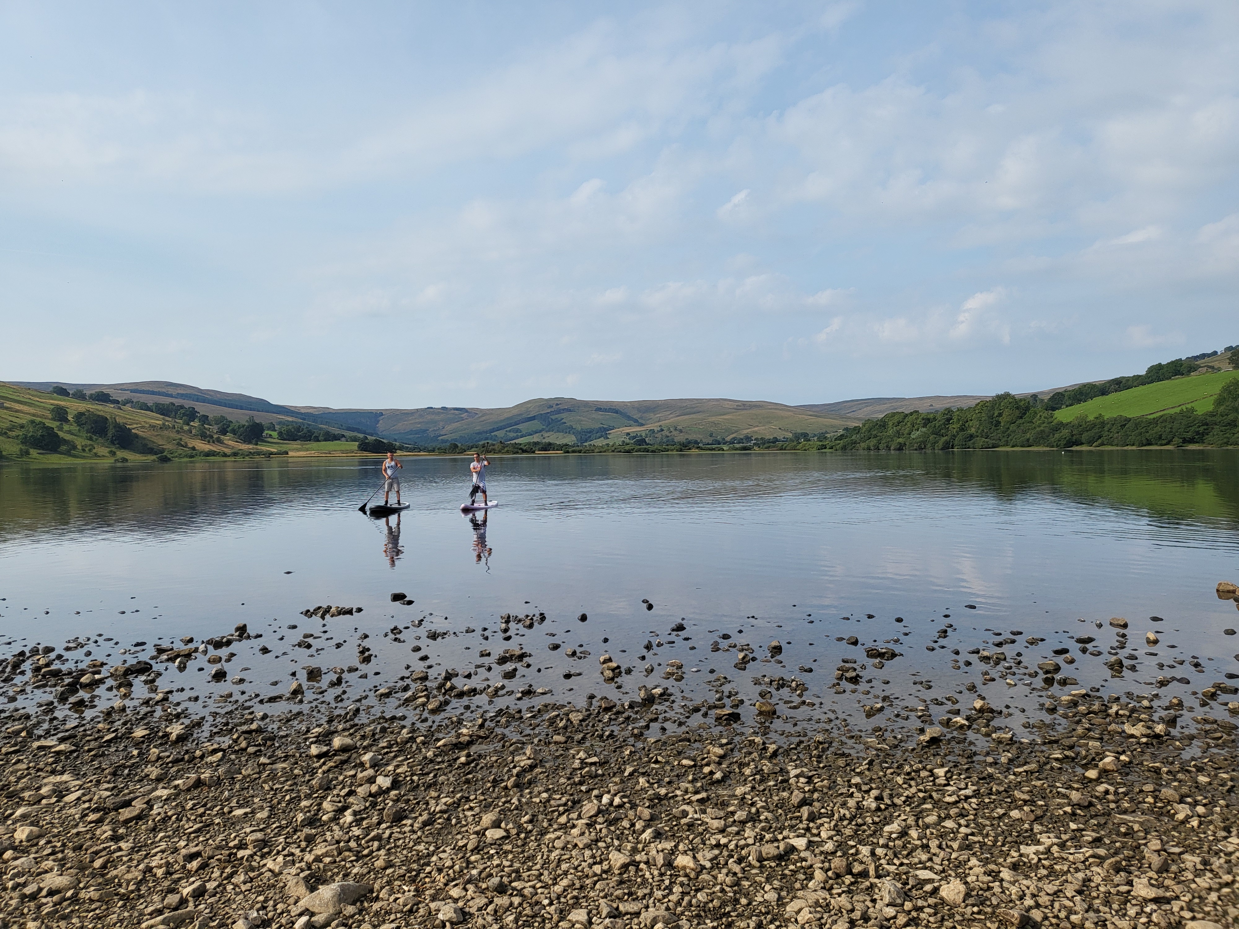 Paddle boarding on Semwerwater