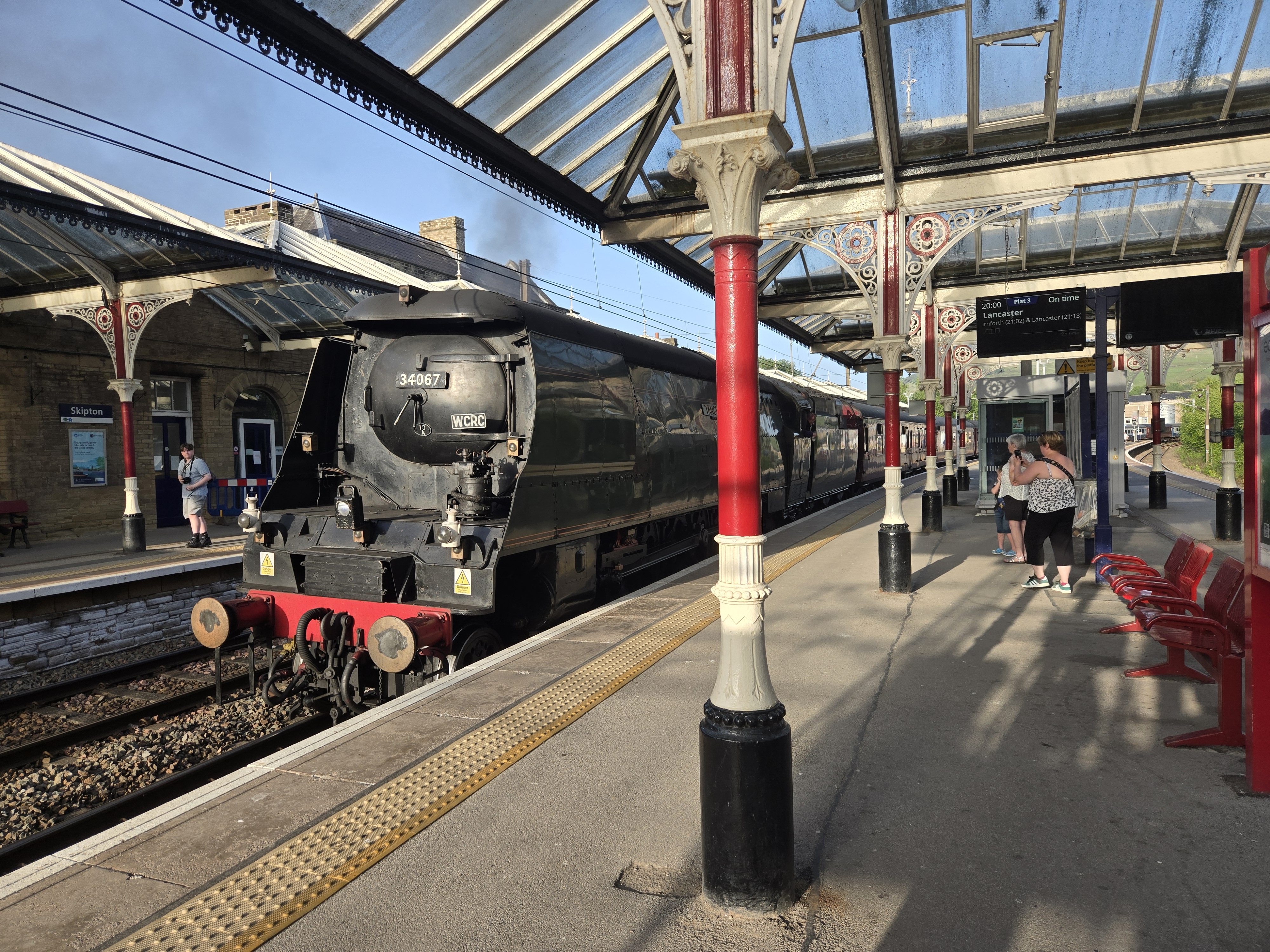 Steam train in station